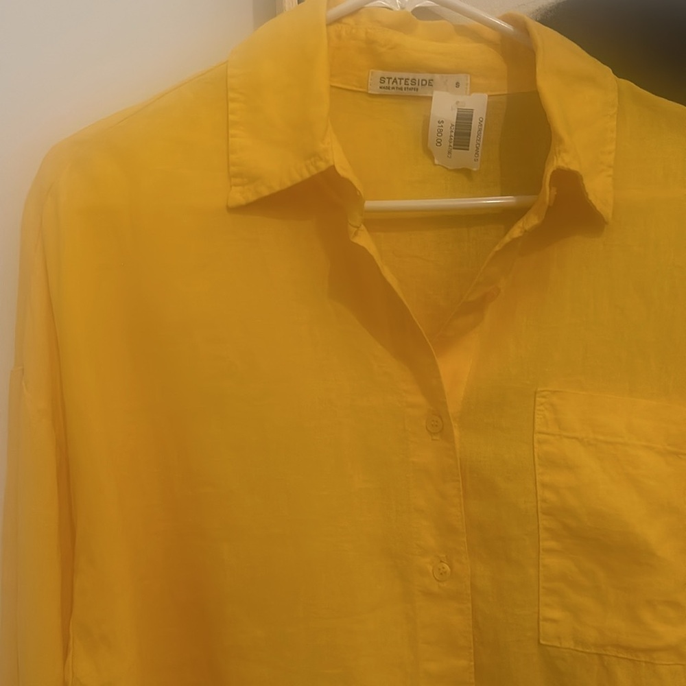 Stateside Oversized Linen Button down NWT - Picture 3 of 7